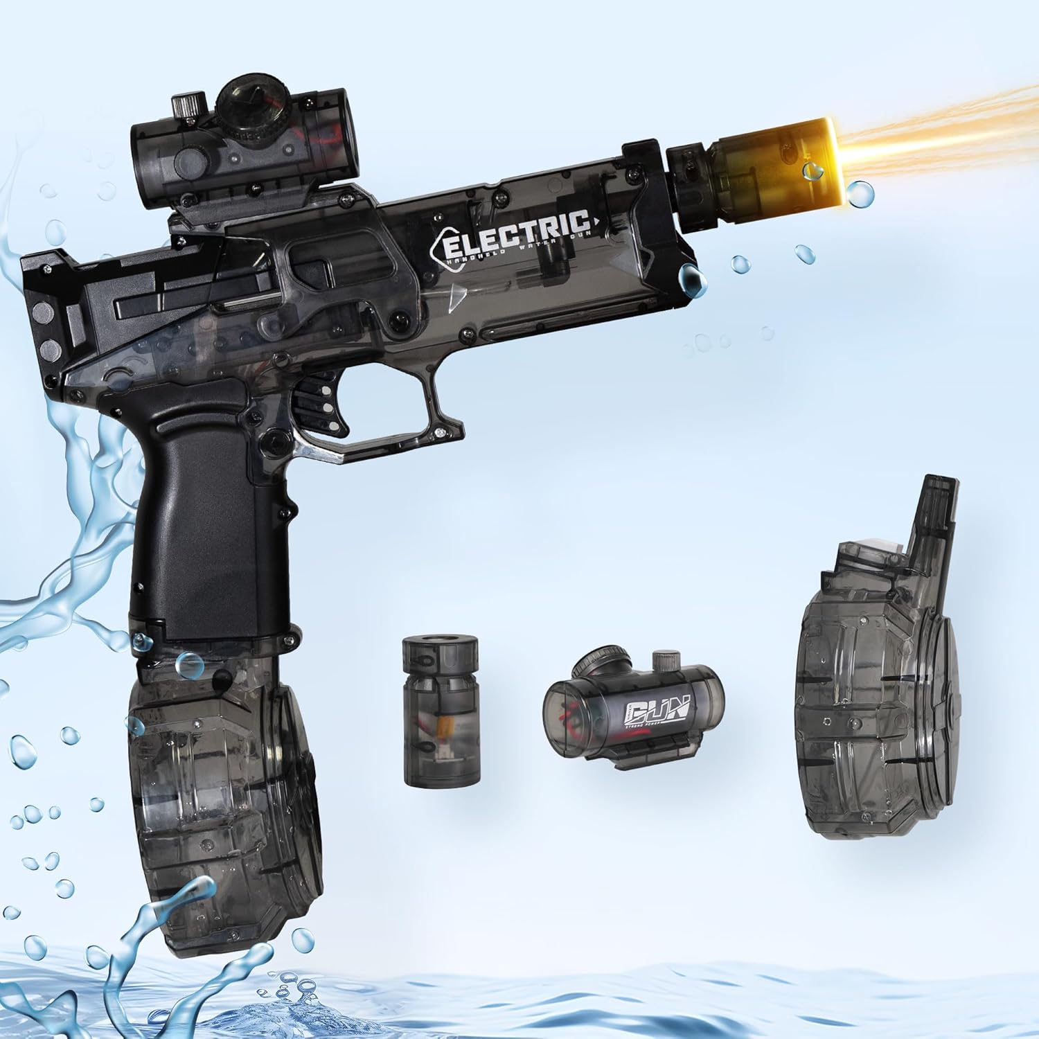 Electric Water Gun for Kids 8-12 Years Old, Transparent Automatic Water Gun, High Power IP67 Waterproof, Classic Summer Pool Toys for Kids
